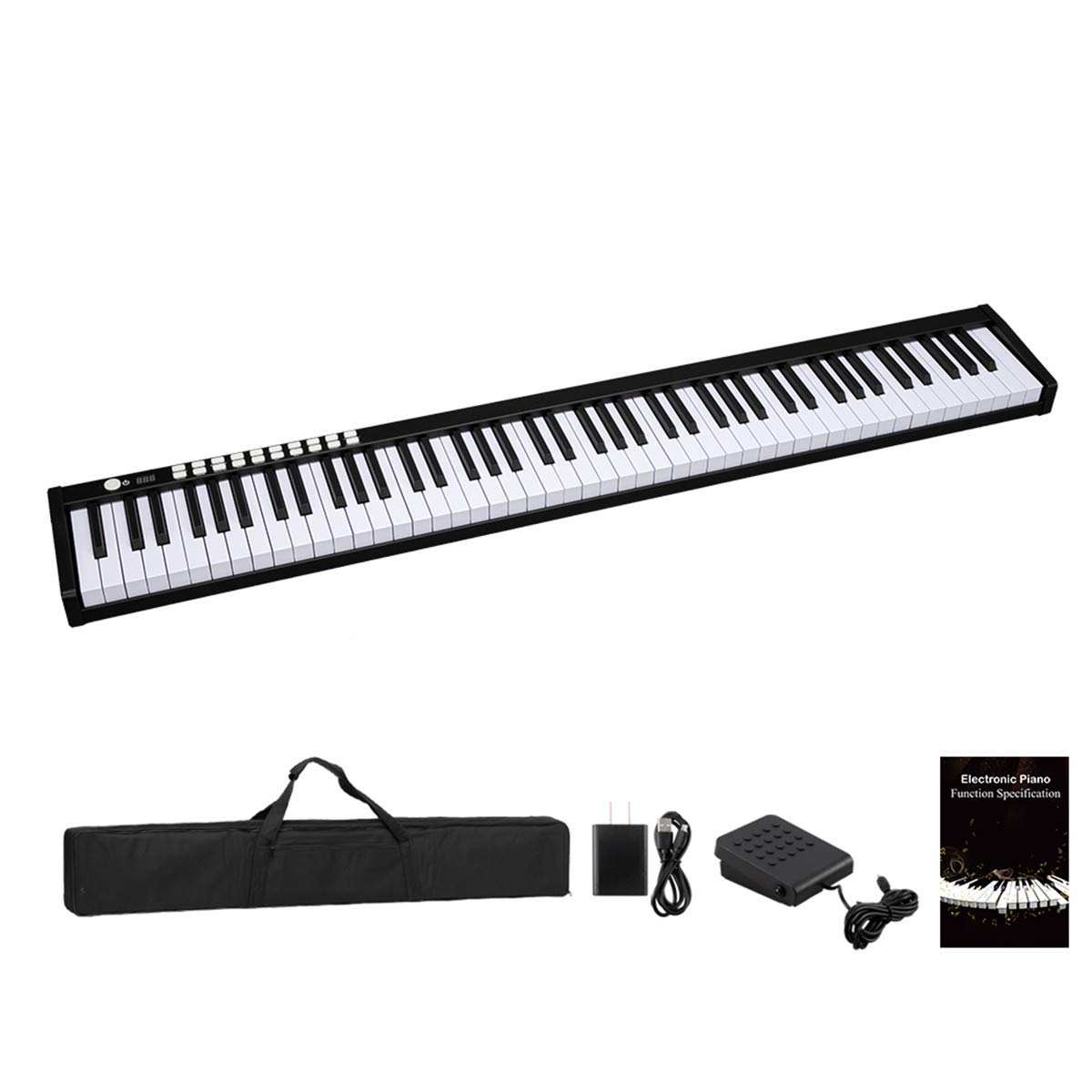 Piano Keyboard 88 Keys Beginner Digital Piano keyboard Built-In Dual Speakers, Built-In Rechargeable