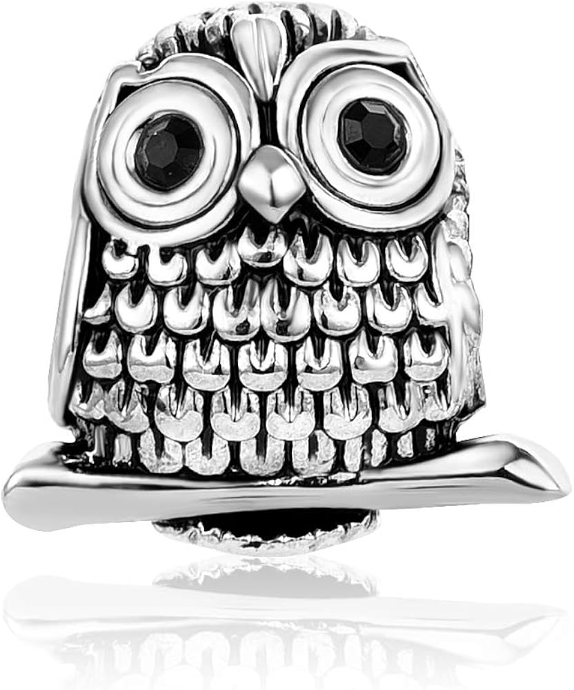 Black CZ Bird Owl Charm Compatible with Pandora Charms Bracelets Animal Beads Women Daughter Mothers Day Birthday Jewellery Gift Present - Image 3