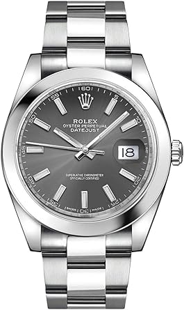 Men's Rolex Datejust 41 Dark Rhodium Dial Oystersteel Watch (ref. 126300)