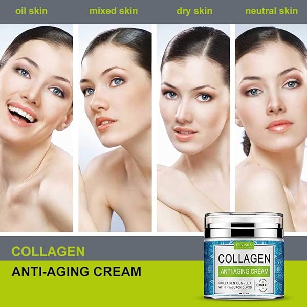 ENVISHA COLLAGEN HYALURONIC ACID ANTI-WRINKLE CREAM, MAINTAIN SMOOTH & DELICATE SKIN, REDUCE FINE LINES AND WRINKLES, ANTI-AGING DAY AND NIGHT CREAM-1.7 FLOZ