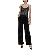 Calvin Klein Womens Petites Whitney Solid Velvet Wide Leg Pants Black 6P