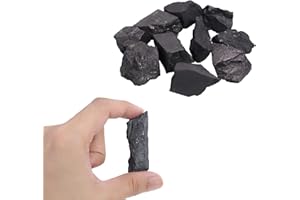 DGQ Raw Shungite Stones 30-50mm 10 Pcs Shungite Raw Crystals Rough Minerals Stone Raw Shungite Raw for DIY Raw Stones Energy Crystal Healing