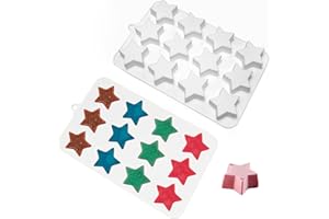 LLchunyun Star Chocolate Mold 12 Cavitie Candy Silicone Molds Star Shape Gummy Molds Jello Molds Pudding Molds Soap Molds Cookie Molds Fourth Of July Silicone Mold for Baking, White