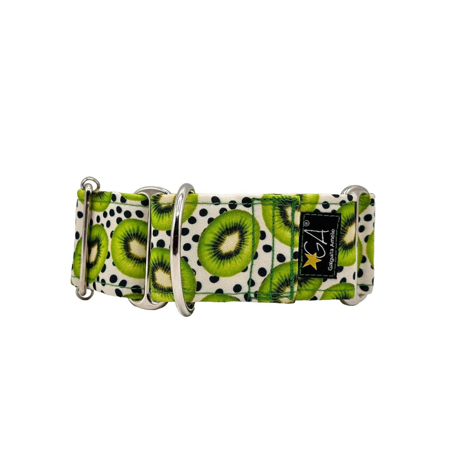 Galguita Amelie Kiwi Martingale Dog Collar 5cm Wide Large (40-49cm Circumference)