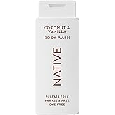 Native Body Wash Contains Naturally Derived Ingredients | For Women & Men, Sulfate, Paraben, & Dye Free Leaving Skin Soft and Hydrated | Coconut & Vanilla 18 oz