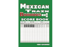 Mexican Train Dominoes Scorebook: 180 Game Record Sheets | Portable 5"x7" Domino Game Tracker | Fun Family Keepsake