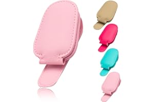 MAGECUBIKU Sunglasses Holders for Car Visor 1 Pack Clip-on Leather Sunglass Holder Magnetic Sunglass Holder for Car Adjustable Glasses Clamp for Truck,SUV(Pink)