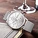 Megir Mens Stainless Steel Mesh Band Business Luminous Chronograph Quartz Wrist Watches