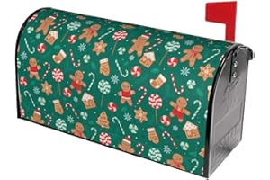 FAMLIIHW Christmas Gingerbread Man Mailbox Covers Magnetic Standard Size Mailbox Wraps Letter Post Mailbox Cover 21" X 18" for Holiday Garden Yard Decor