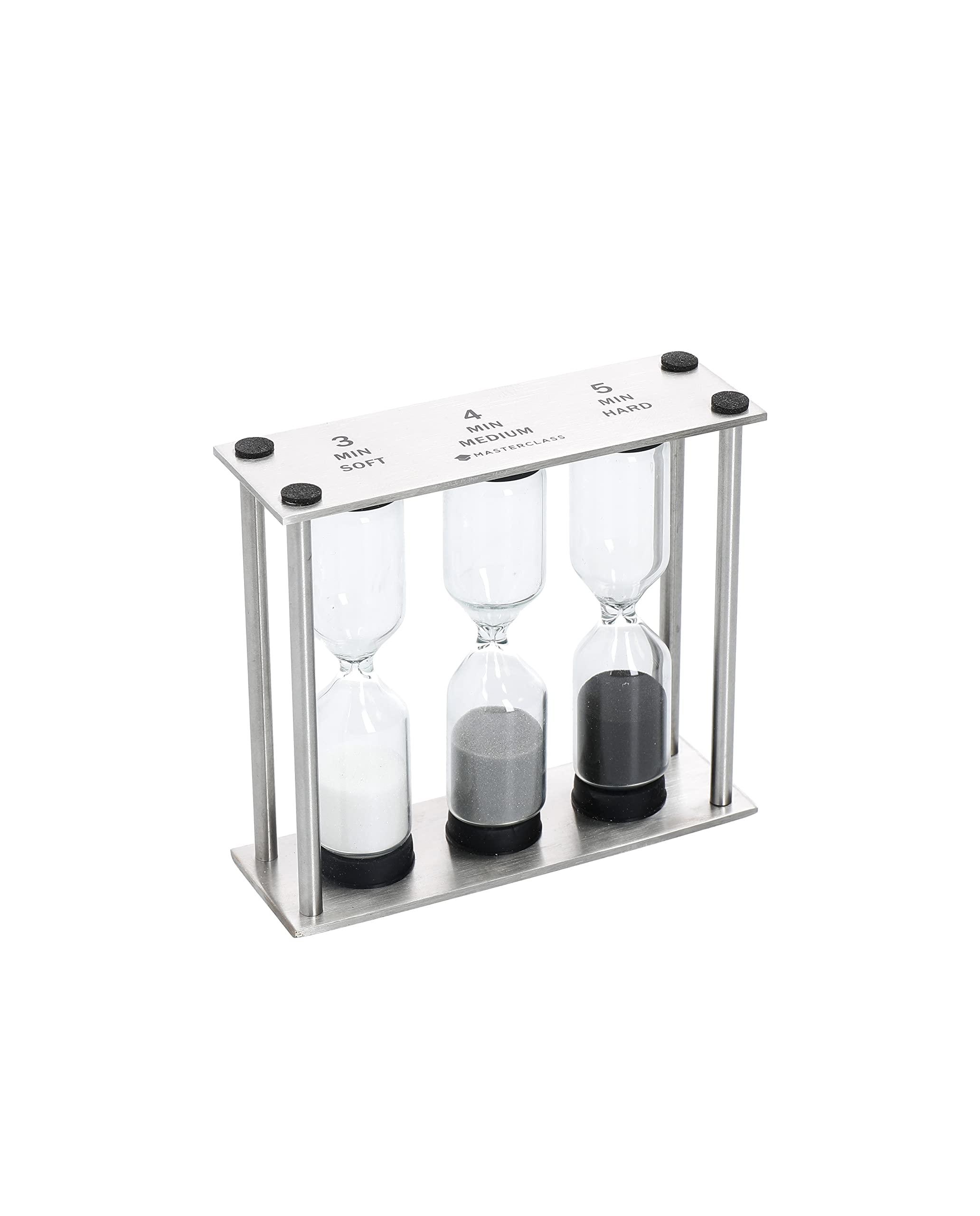 MasterClass Stainless Steel Triple Hard and Soft Boiled Egg Timer / Sand Timer