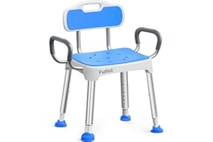 FULLOT Widened Shower Chair for Inside Shower with Padded Back & Arms,400 lbs Heavy Duty & Adjustable Shower Chair for Elderly and Disabled, Non-Slip Shower Seat, Bath Chair for Tub