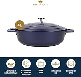 MasterClass Shallow Casserole Dish 4 Litre Blue, Induction Safe, 28 cm view 3
