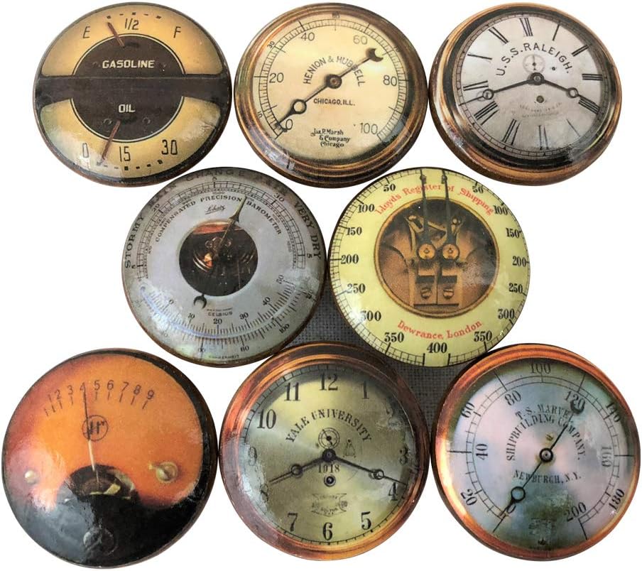 Set of 8 Industrial Meter and Gauge Cabinet Knobs (Set 1)