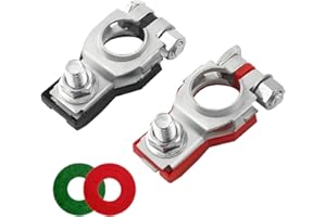 AUCELI Battery Terminal Connector, Top Post Battery Cable Terminal Clamp Set, Positive and Negative 1 Pair with 2 Washers, Good Contact Corrosion Resistance Car Accessories for SUV Van Motorcycle