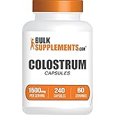 BulkSupplements.com Colostrum Capsules - Colostrum Supplement, from Bovine Colostrum - Gluten Free, 240 Capsules (Pack of 1)