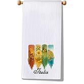 JXGZSO Italia Kitchen Towel Italy Lover Gift Italy Vacation Souvenirs Italian Tea Towel Italian Housewarming Gift (Italy Towel)