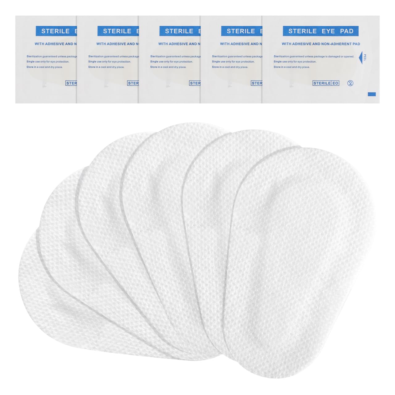 Lurrose 20Pcs Sterile Eye Pads Adhesive Nonwoven Eye Patches Breathable Wound Dressing for Adults Student Relieve Fatigue