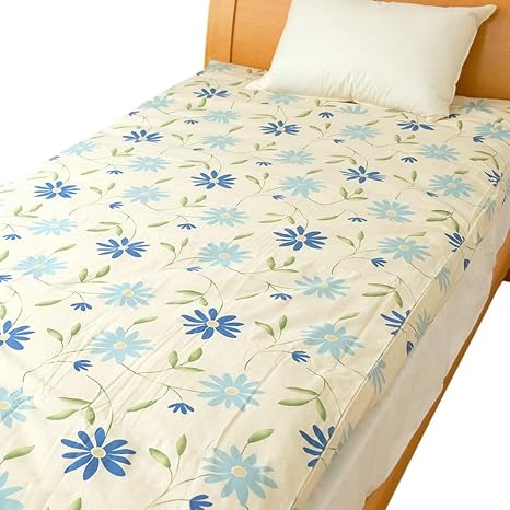 Amazon ワンタッチシーツ シングル 105 215cm 綿100 日本製 可愛い花柄 敷布団カバー 50 3215 ブルー 寝具カバー シーツ オンライン通販
