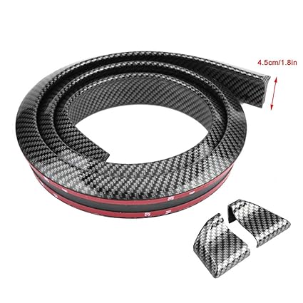 EBTOOLS 1,6 mt / 5,2ft Kohlefaser Weichgummi Auto Hinten Dachspoiler Spoiler Wing Lip Aufkleber Schutz, dekorative Accessoire