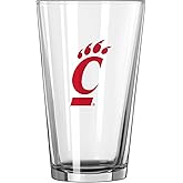 Logo Brands NCAA 16 oz Pint Glass - Durable Glass With Bold Team Color– Chip-Resistant Rim Drinkware For Fans, Tailgates, Home Bars & Everyday Use