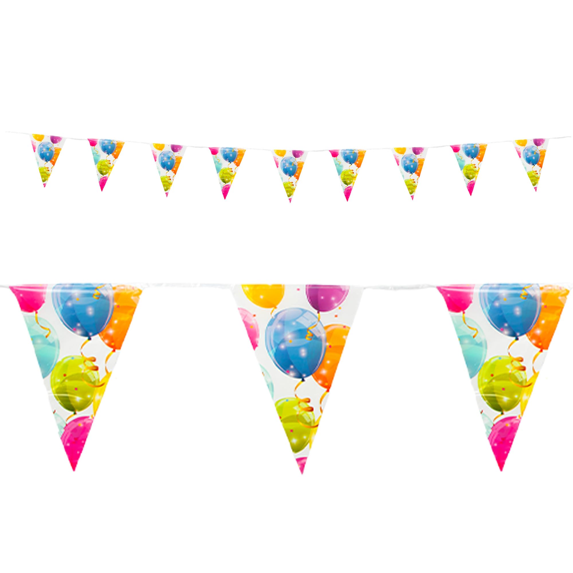 Procos 88154 – Flag Banner, Sparkling Balloons, 9 Pieces, Garland, Birthday, Theme Party