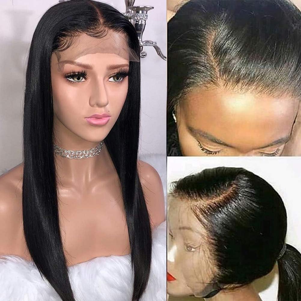 CLbuxi8A 360 Lace Wigs with Baby Hair Straight Hair Brazilian 360 Lace Frontal Wigs 360 Lace Front Human Hair Wigs for Black Women