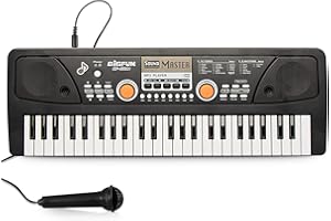 Raimy 49 Keys Piano Keyboard for Kids - Portable Electronic Digital Piano with Microphone, Learning Educational Music Keyboard Piano for Beginners Gifts Toys for Boys Girls Toddlers (Black)