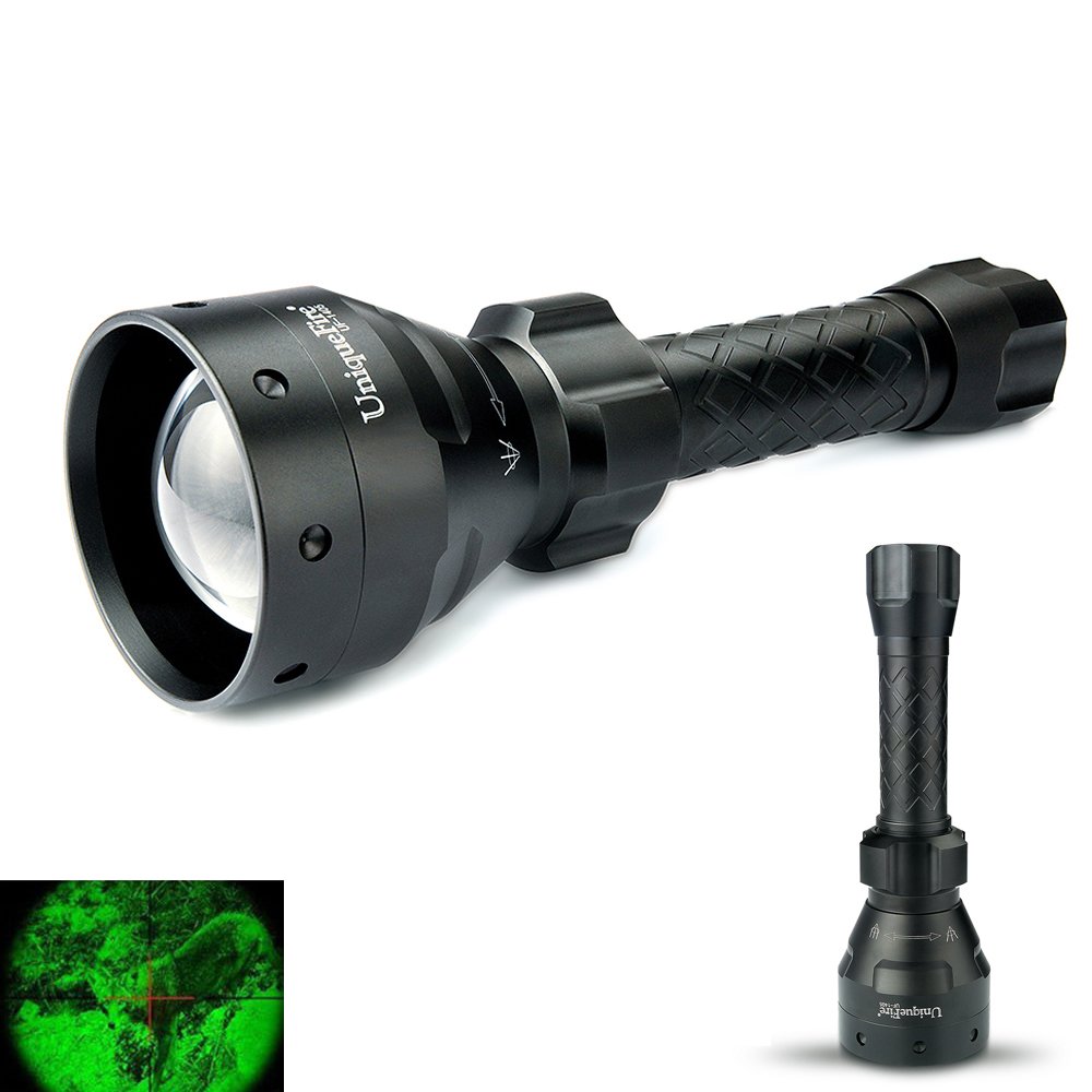 Green Light LED Flashlight 67mm Lens 3 Mode torch Light+Scope mount for