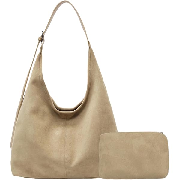 TYATVS Women's Suede Slouchy Tote Bag - Large Capacity Crossbody Hobo Handbag For Work & Office - View #10