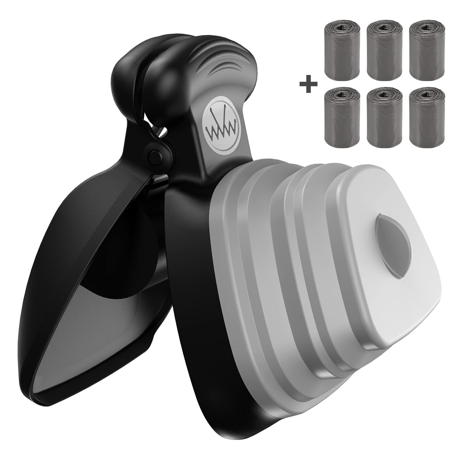 Brifit Dog Pooper Scooper & 6 Roll Waste Bags Small, Portable Pet Pooper Scooper for Dog Cat, Handheld Animal Waste Picker with Poo Bag Dispenser Pet Toilet Waste Pickup for Home, Outdoor