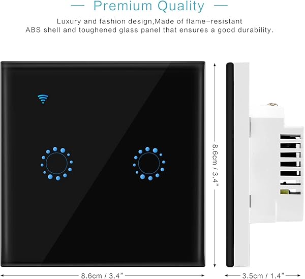 CCCMS Interruptor Inteligente Control Remoto DIY Panel inalmbrico WiFi Interruptores de Pared con Sensor tctil con Control Remoto con Smart LifeTuya App