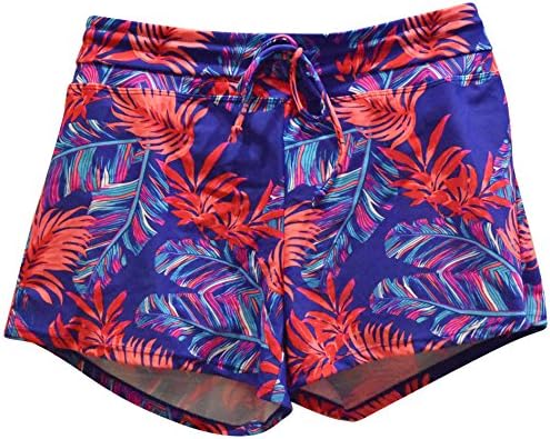 Heat Women's Swimsuit Board Shorts Separates Swim Shorts (Large, Coral Palm)
