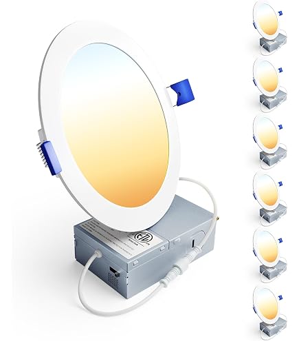 ORALUCE 12 Pack 6 Inch LED Recessed Lights - Dimmable Canless Downlights With 5CCT & Junction Box
