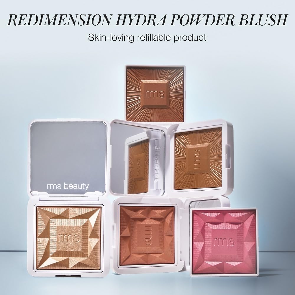 RMS Beauty Redimension Hydra Powder Blush – Hydrating Mineral Powder Blush with Buildable Natural Color, Lightweight Long-Lasting Finish, Clean & Cruelty-Free 0.15 oz