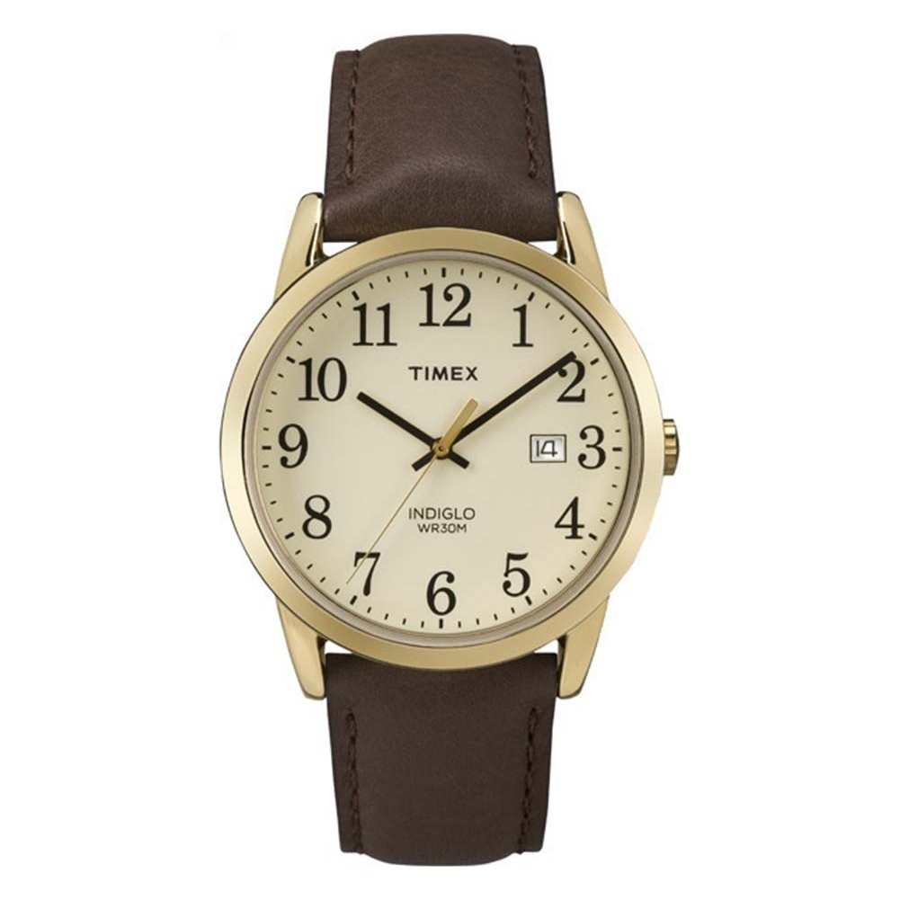 Timex Easy Reader Men's 38mm Brown Leather Strap Date Window Quartz Watch TW2P75800