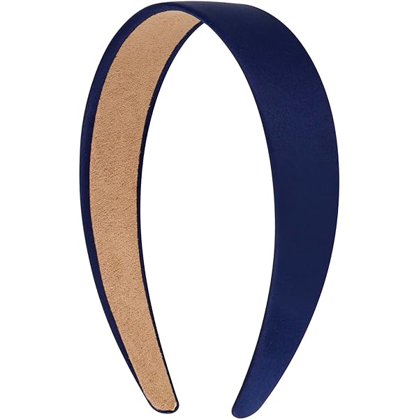 Satin-Stirnband Für Damen – Marineblau, 1,2 Zoll Breit, Vielseitig Tragbar
