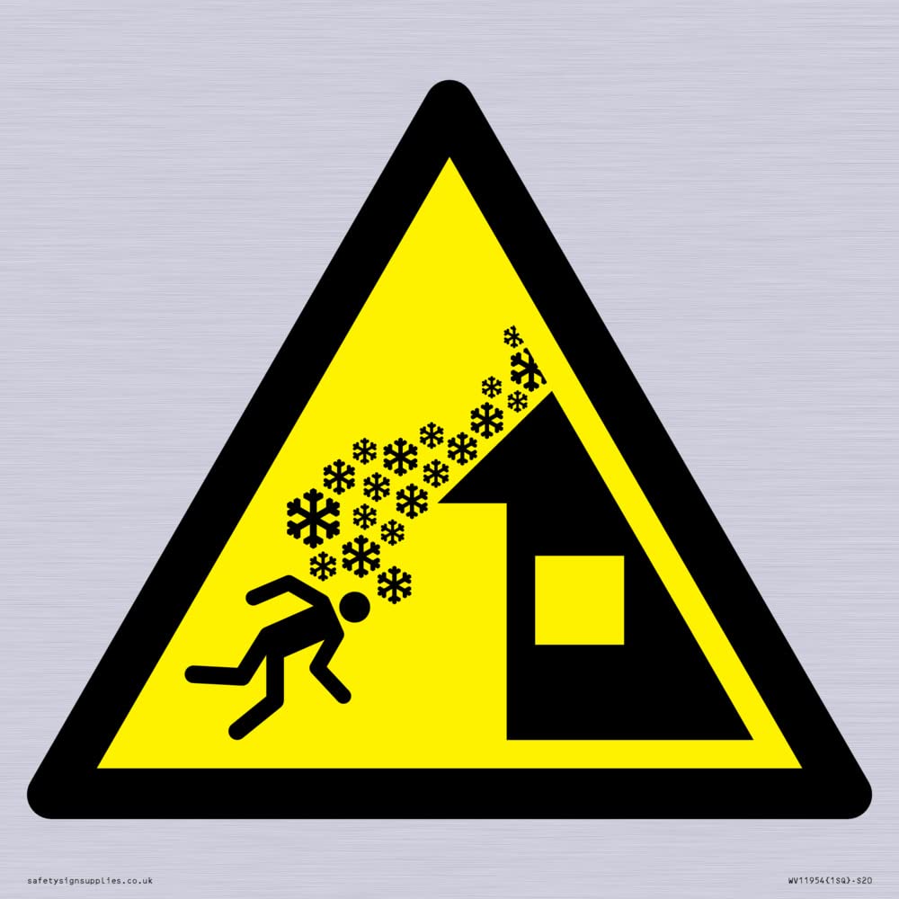 W040 Warning: Roof avalanche Sign - 200x200mm - S20