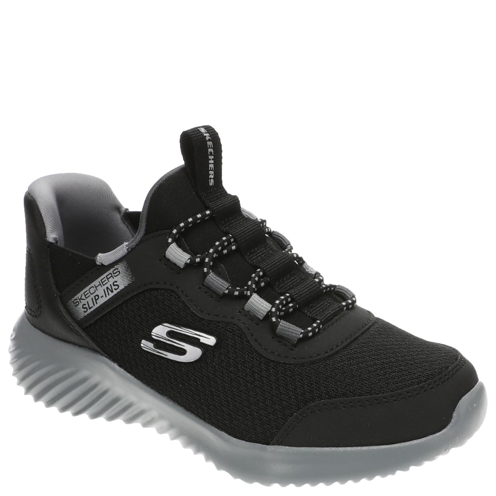 Skechers Kids Boys Bounder - Brisk-Burst Sneaker, Black/Charcoal, 3 Little Kid Image