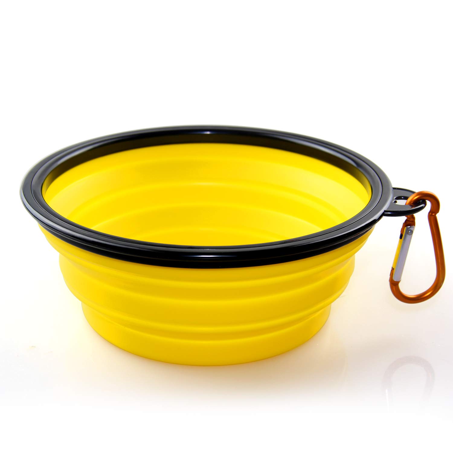KAEHA SUN-011-07 Large Portable Folding Travel Dog Silicone Feeders, Yellow