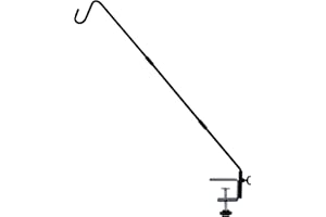 Juegoal Heavy Duty Deck Hook with 2 Inch Non Slip Clamp, 25 to 36 Inch Extended Reach Deck Hook, Adjustable Rail Pole Plant Bracket for Hanging Bird Feeder, Plants, Suet Baskets, Lanterns, Wind Chimes