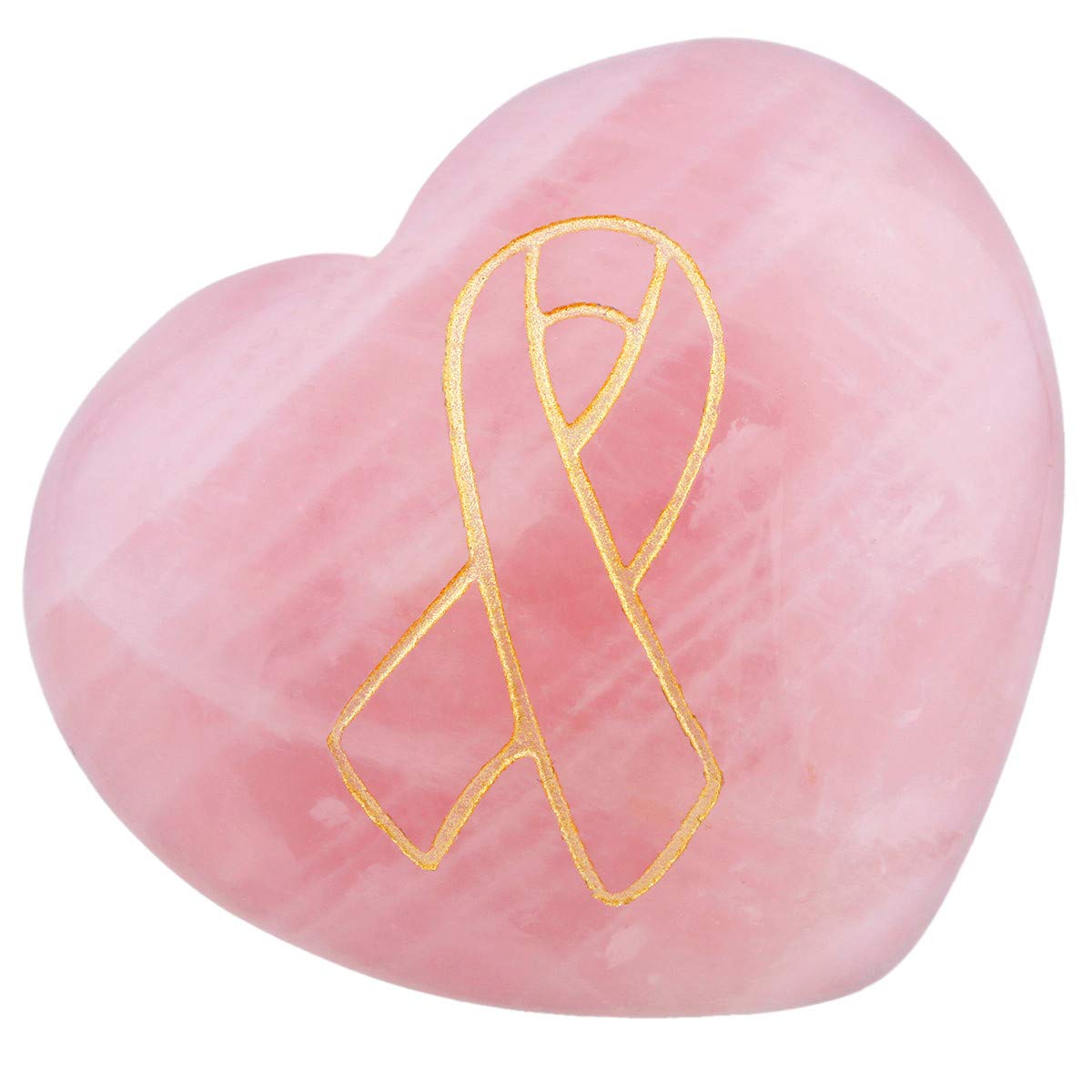 KYEYGWO Rose Quartz Puff Heart Healing Crystals Love Stone, Pocket Stones Palm Worry Stone for Reiki Meditation Balancing, 1.7" (1 PCS)