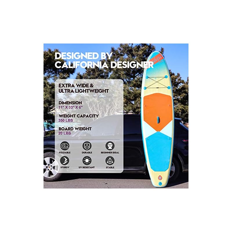 Highpi Inflatable Stand Up Paddle Board 11’x33”x6”W Premium SUP