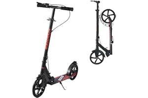 VEVOR Kick Scooter for Kids Ages 8+, Teens & Adults, 2-Wheel Toddler Scooter with Height Adjustable Handlebar, Wide Anti-Slip