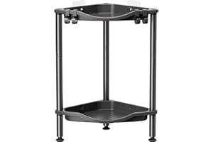 Lifewit Floor Standing Shower Caddy Corner, 2 Tier Plastic Shower Stand Rack with Adjustable Feet and Hooks, Rustproof Bathro