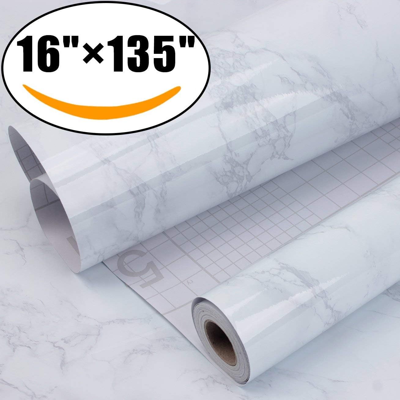 Aroic Marble Self Adhesive Paper 16 X 135 Granite Gray White