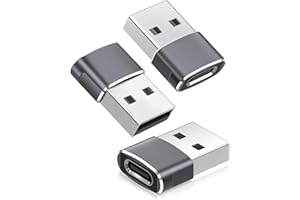 Basesailor USB to USB C Adapter,USBC Female to USB A Male Adapter,Type C Converter Charger for iPhone 17 Pro Max,16 15,Apple Watch iWatch S11 S10 SE,AirPods 3,iPad mini Air,Samsung Galaxy S25,3 Pack
