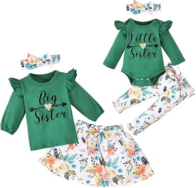 baby and little girl matching outfits