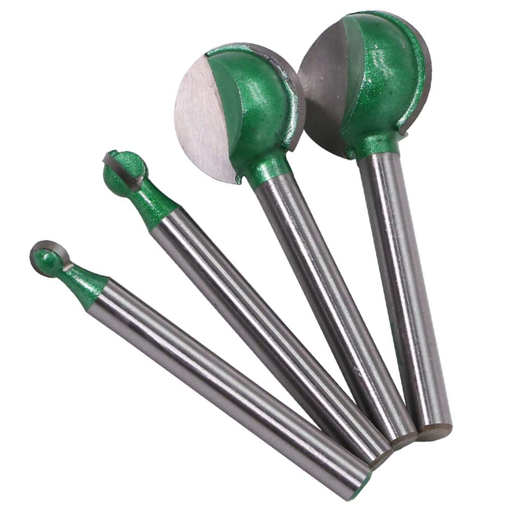 4Pcs/Set 6Mm Shank Round Nose Cove Box Wood Router Bit Shaker