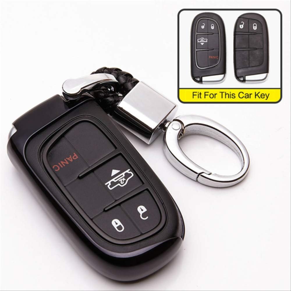 XVBTR Soft TPU Car Key Case Cover For Dodge Challenger Ram 1500 Nitro Caravan Durango Dakota Caliber Key Ring Shell Fob Accessories Black With Keyring