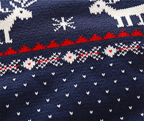 BESTERY Childrens Cotton Christmas Sweater Pullover Outfit Jumper for Christmas Party Photograph Best Gift (4T Navy) - Thumbnail 2